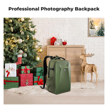 K&F CONCEPT Camera Backpack,Hardshell Photography DSLR Camera Bag with 15-15.6 Inch Laptop Compartment Hard Shell Camera Case Compatible with Canon/Nikon/Sony/DJI Mavic Drone