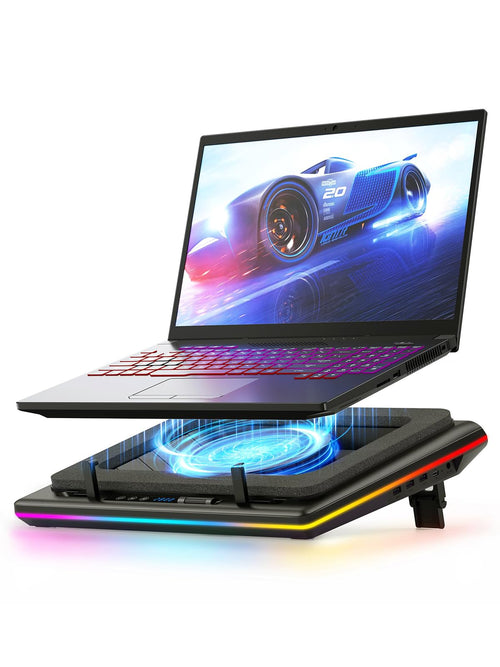 llano Almohadilla de Enfriamiento RGB para Laptop V12 (Negro)