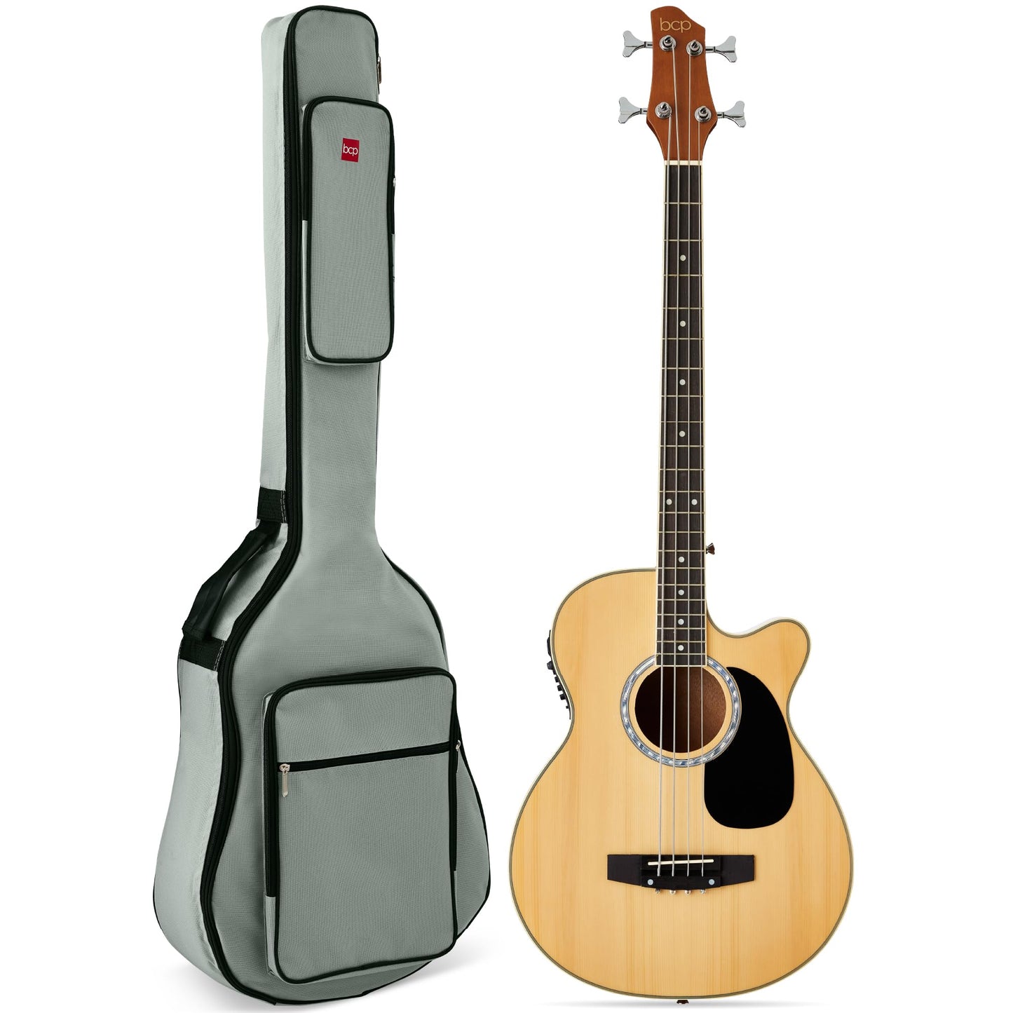 Best Choice Products Bajo Electroacústico (Natural / 4 Cuerdas)