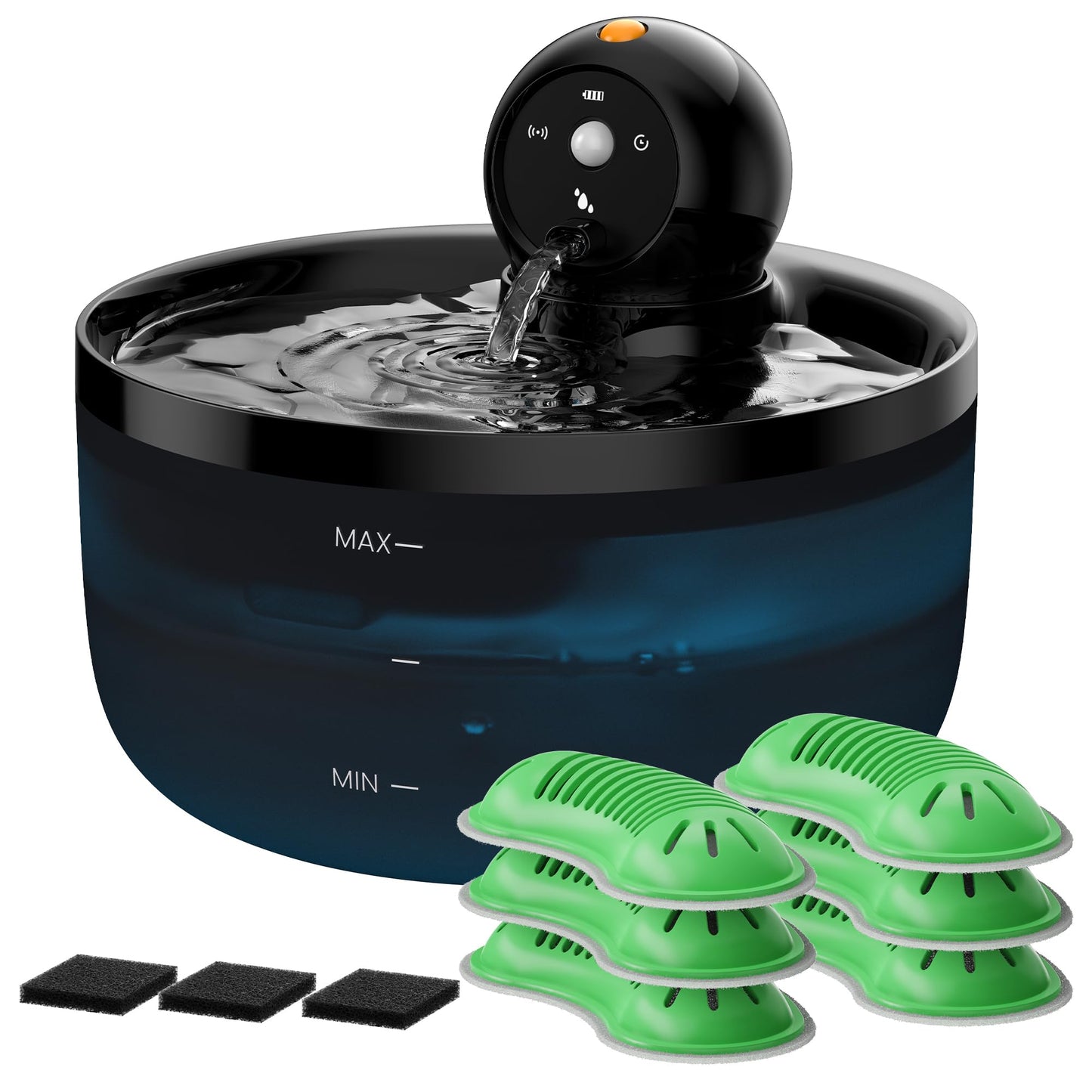 GOOIFUN Fuente de Agua a Batería para Gatos (2.6L / 88oz)