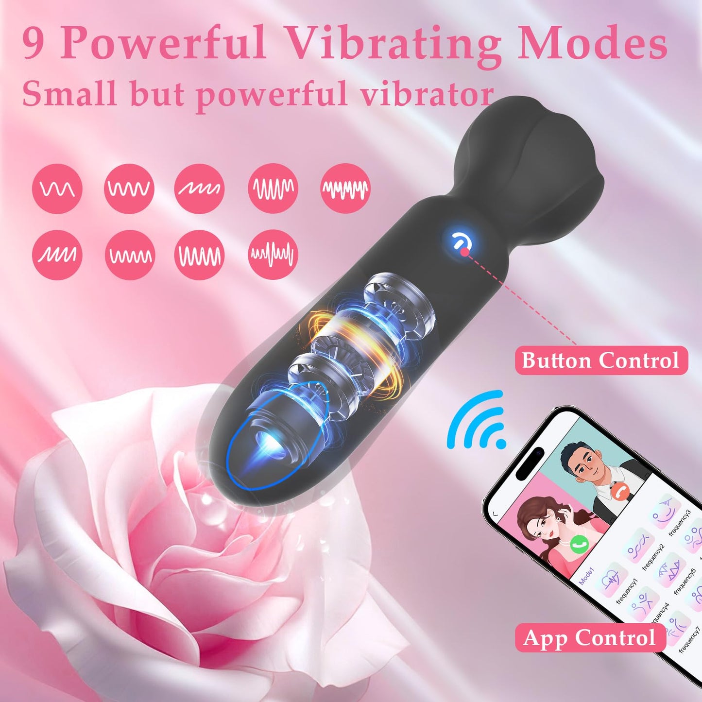Mini Vibrador Bala Controlado por App (Negro)