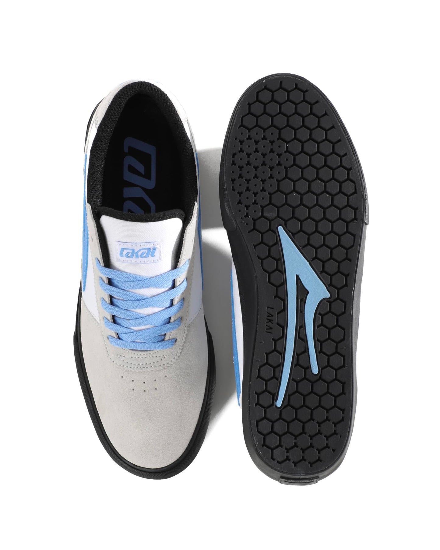 Lakai Manchester Mens Skate Shoes – White Black Sky Low-Top Skateboard Sneakers for Men –