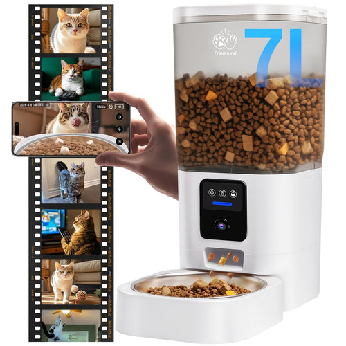 Frienhund Alimentador Automático para Gatos con Cámara 2K (7L / 29 Tazas)