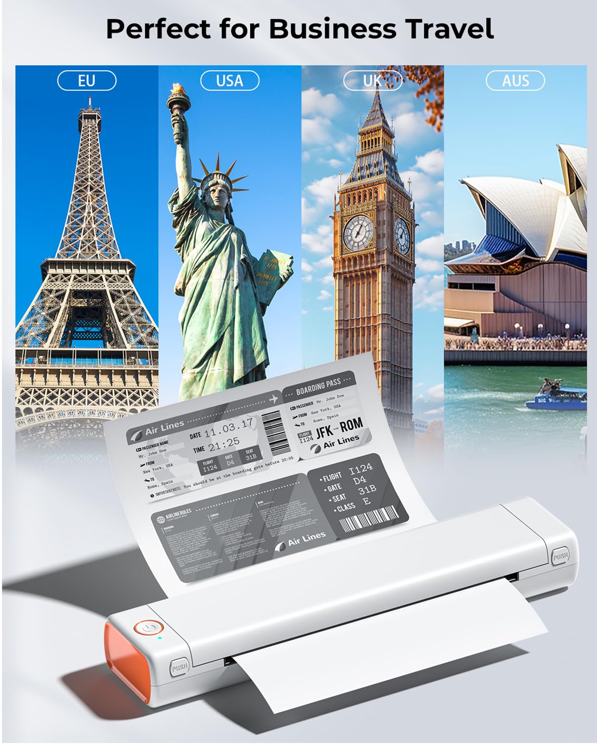 Phomemo Impresora Portátil Inalámbrica M08F (Blanco / 8.5"x11" Carta)