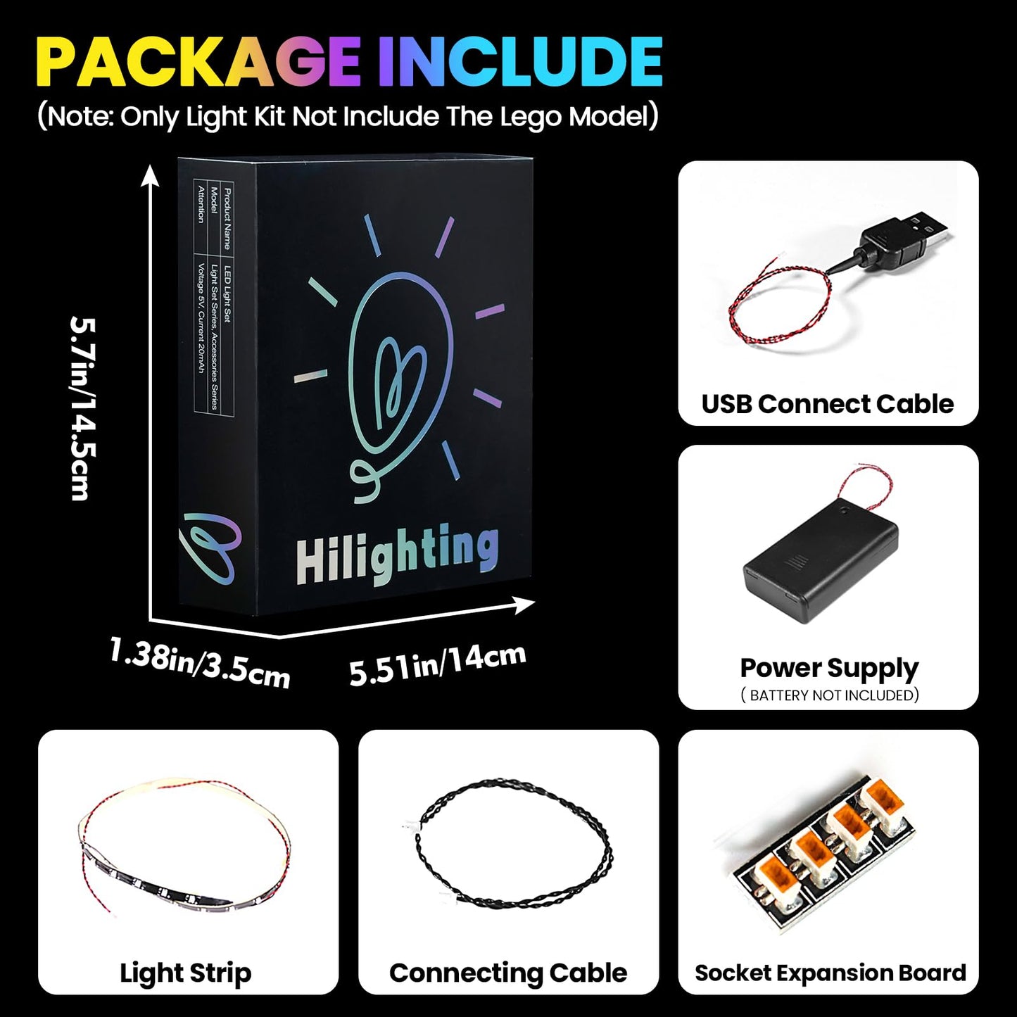 Hilighting Kit de Luces LED Mejorado para LEGO Lionel Messi (Compatible con 43016)