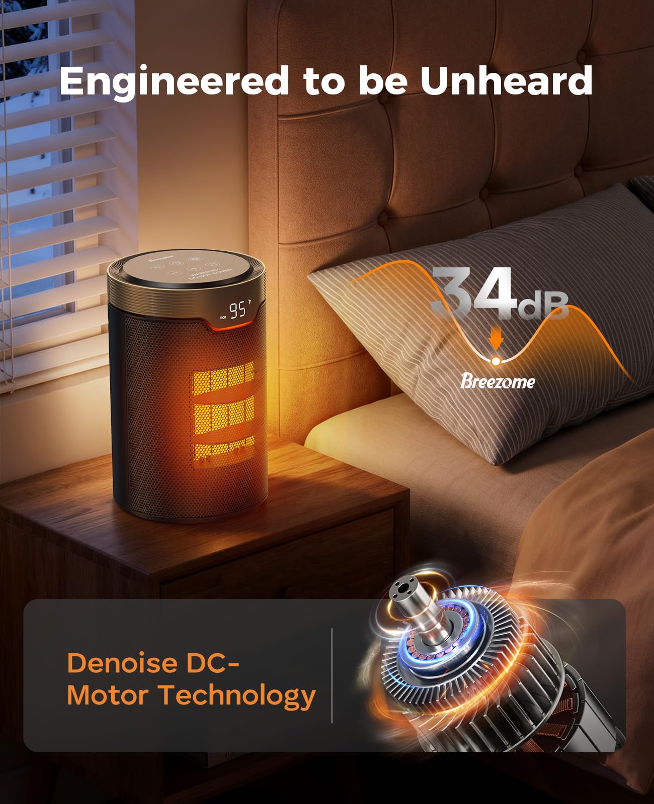 BREEZOME Calentador de Espacio Eléctrico Portátil de 1500W