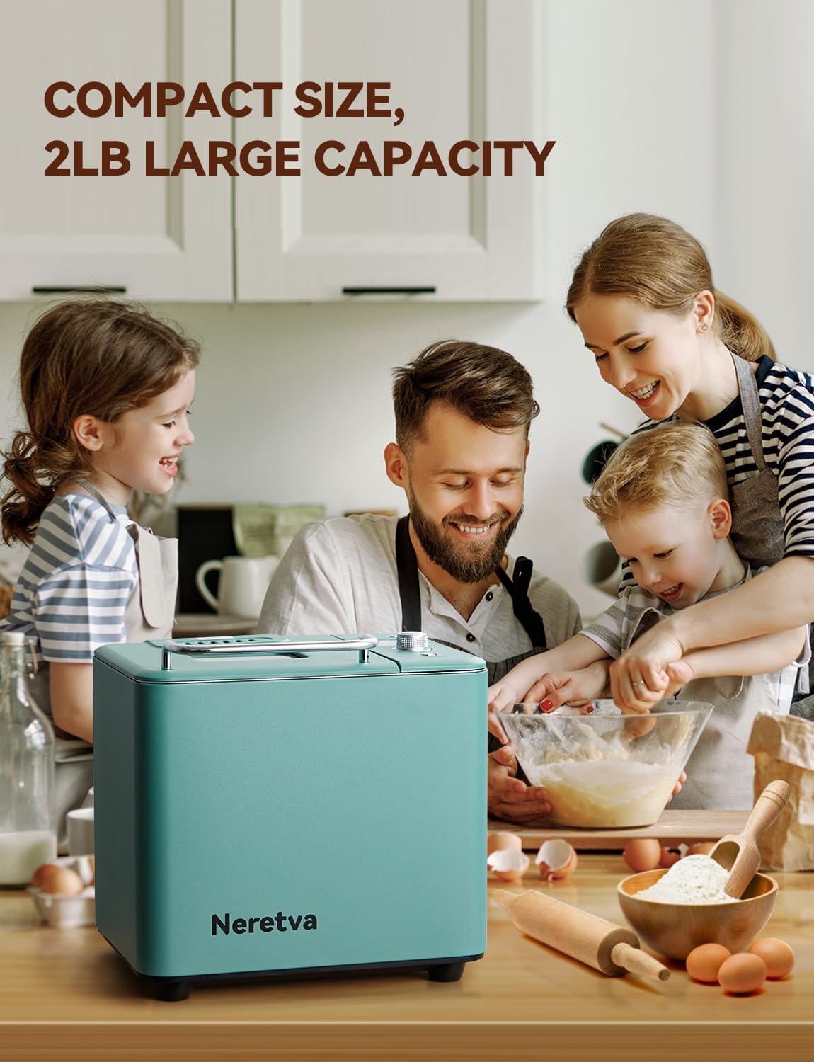 Neretva Máquina para Hacer Pan 20-en-1 (2LB / Verde)
