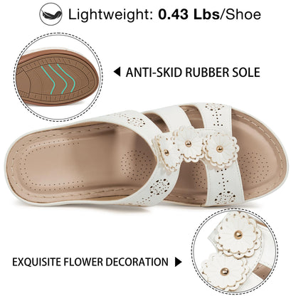 Ablanczoom Womens Sandals Wedge Shoes: Comfortable Dressy Open Toe Wedges Casual Slip On Summer Platform Sandal for Walking Outdoor