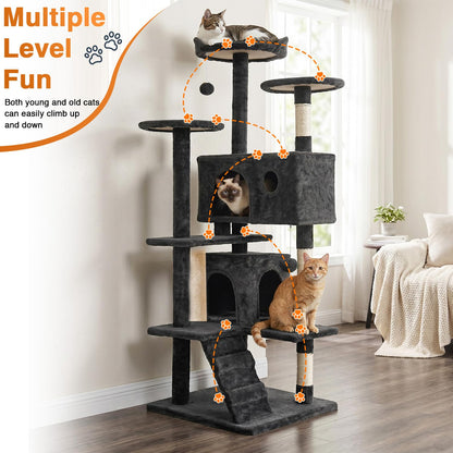 FDW Torre para Gatos de 54" (Gris Oscuro)