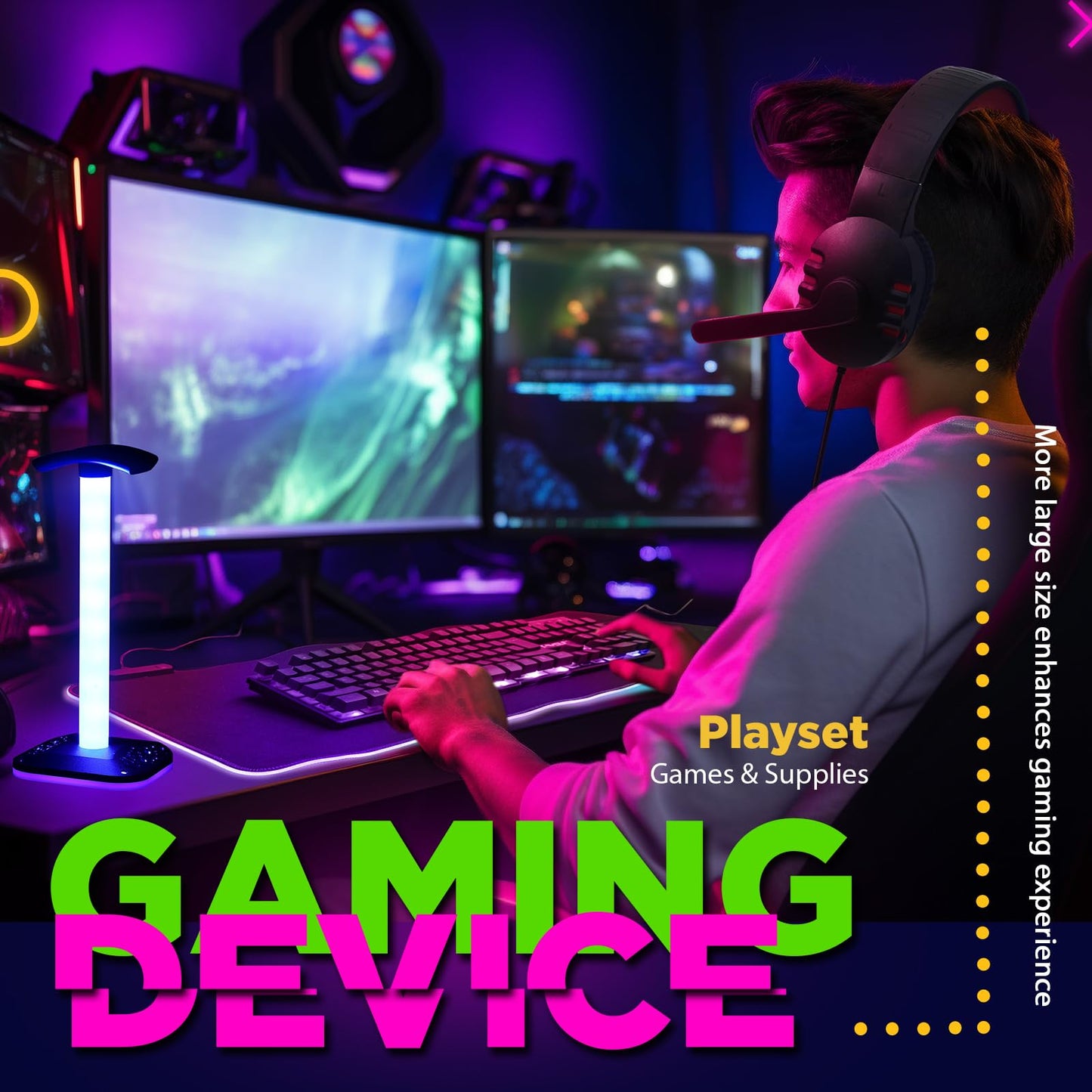 Vinsot Paquete de Accesorios Luminosos para Juegos de PC (6 en 1)