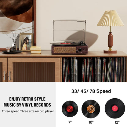 Tocadiscos Reproductor de Vinilos con Bluetooth