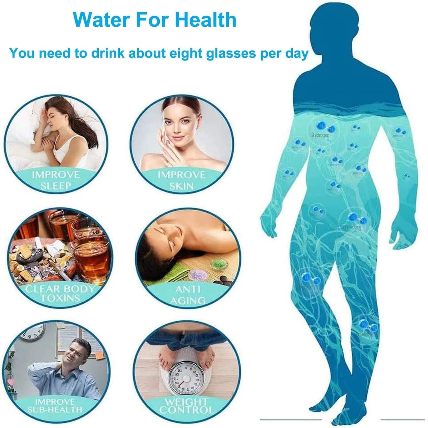 Botella de Agua Deportiva de Hidrógeno (420ml / Silver)