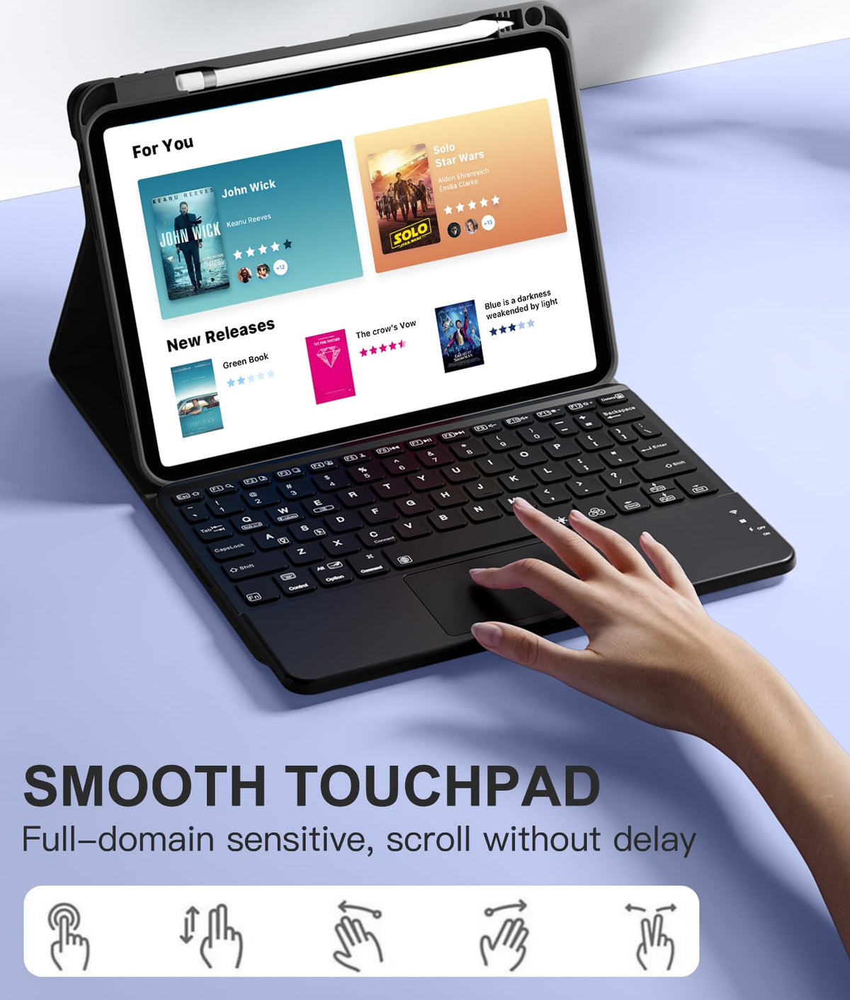 Harvopu Funda con Teclado tipo Folio (iPad A16 10.ª/11.ª Gen - Black)