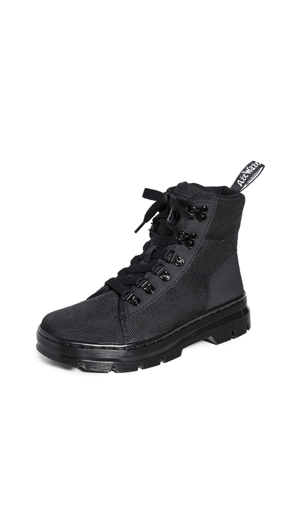 Dr. Martens Women's Combs W Combat Boot, Black/Black