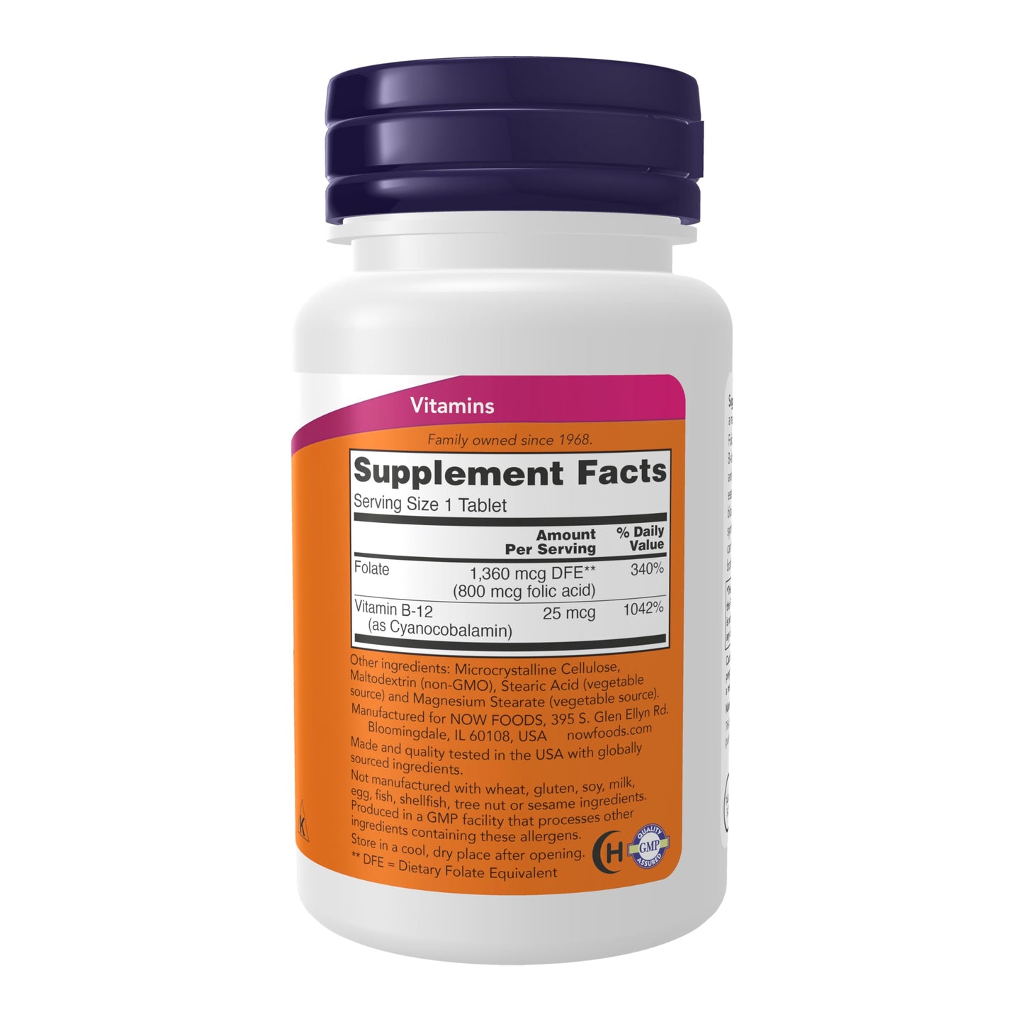 NOW Foods Tabletas de Ácido Fólico (800 mcg / Paquete de 2)