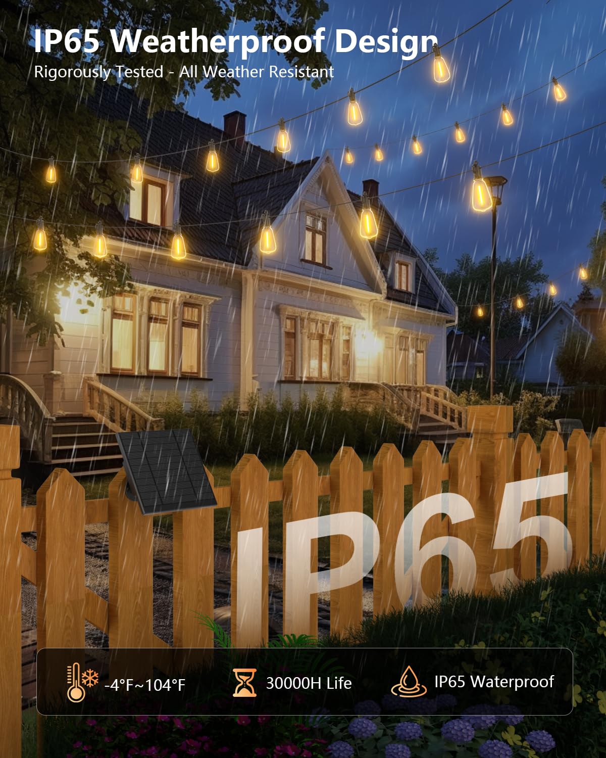 Brightown Guirnalda de Luces Solares 100FT (Exterior / 31+2 LED)