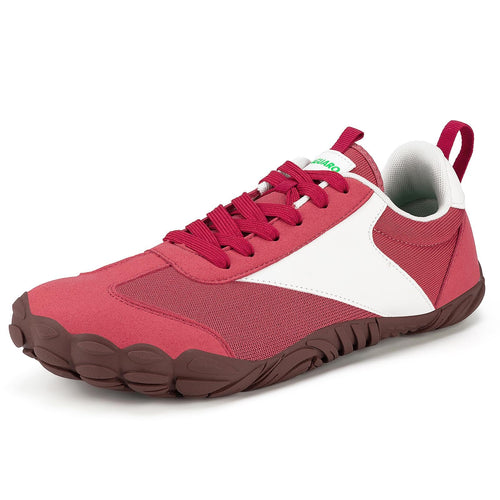 SAGUARO Wide Toe Box Minimalist Shoes for Men and Women, Zero Drop Trail-Runner Barefoot Sneakers Red 12.5 Women/10.5 Men