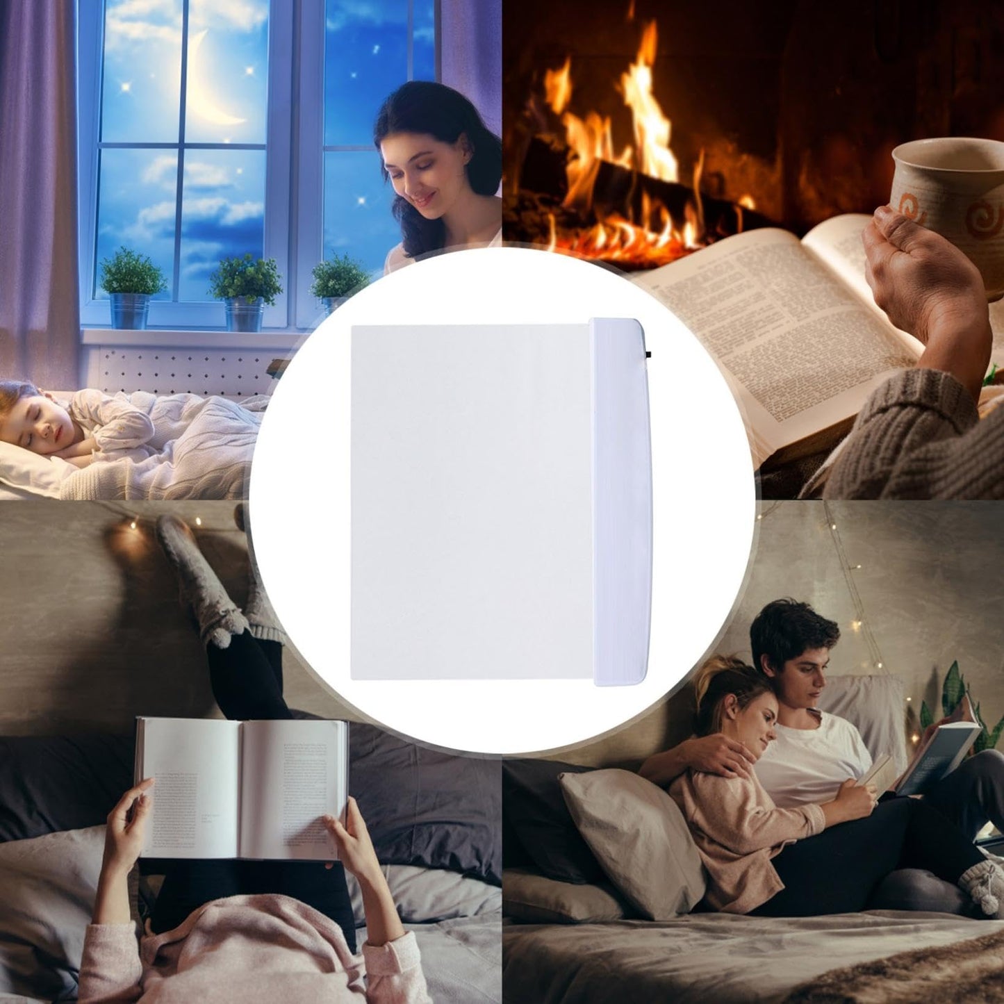 Iseuj Home Luz LED Plana para Libros (Blanco)