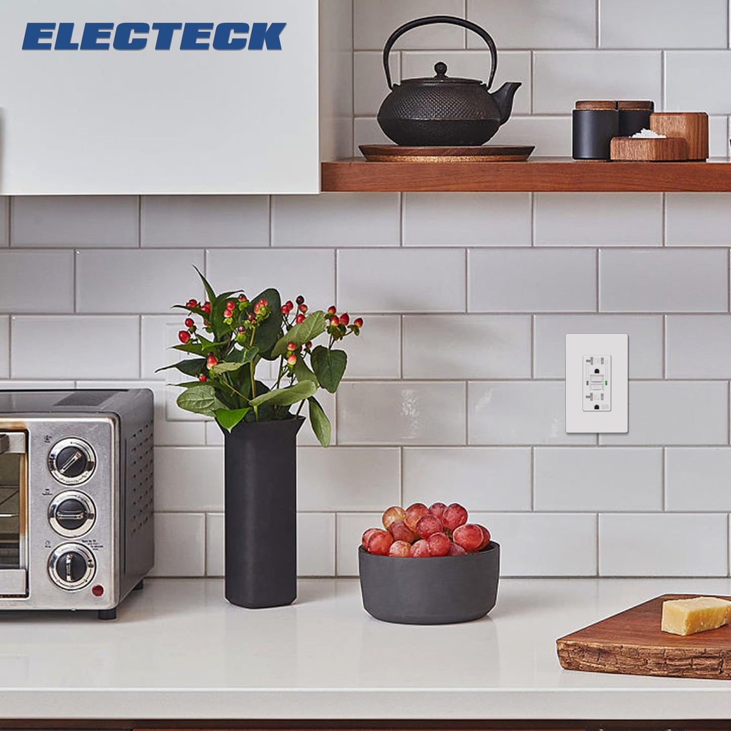 ELECTECK Tomacorrientes GFCI de 20 Amperios (Paquete de 10 / Blanco)