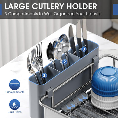 Urackify Escurridor de Platos de Acero Inoxidable (Alta Capacidad)