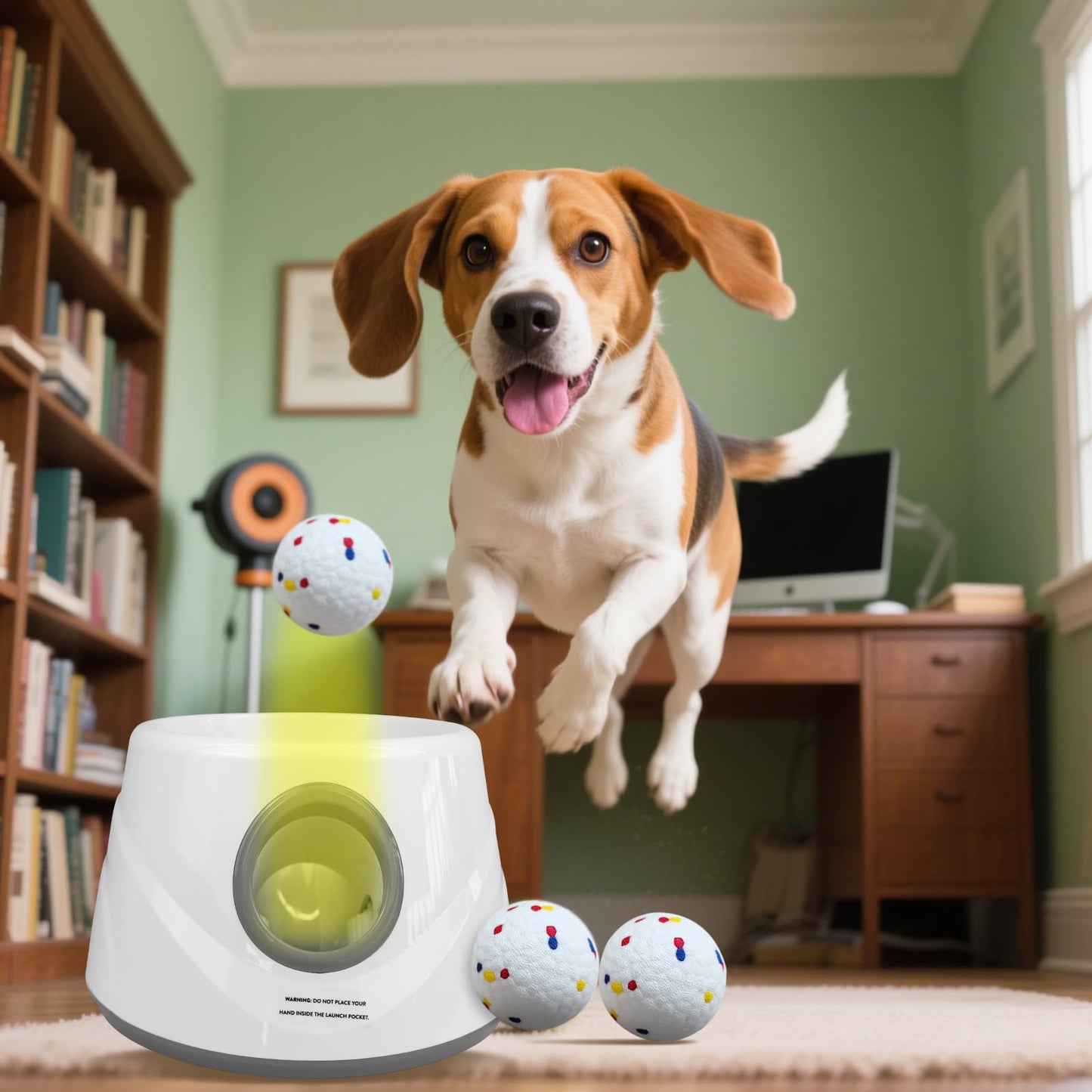 ZAPELL Lanzador de Pelotas Automático para Perros (Blanco y Gary)