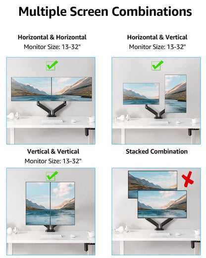MOUNTUP Soporte para Monitor Dual (Altura Ajustable)