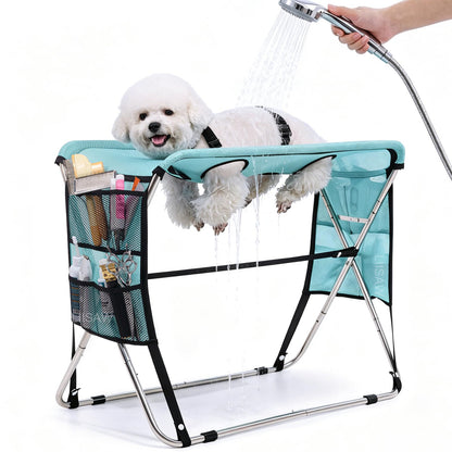 Hamaca de Aseo para Mascotas con Soporte (Soporta Hasta 165 Lbs)