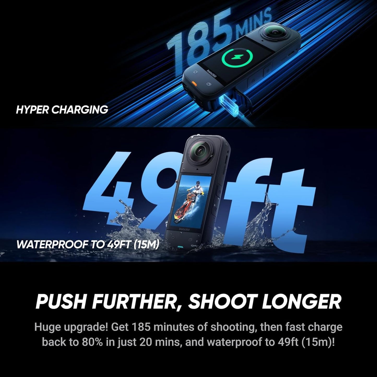 Insta360 X5 Essentials Bundle-8K Waterproof 360 Action Camera|Bundle Includes Selfie Stick, Extra Battery, Utility Fast Charge Case, Standard Lens Guards, Lens Cap, Carry Case(No Card)