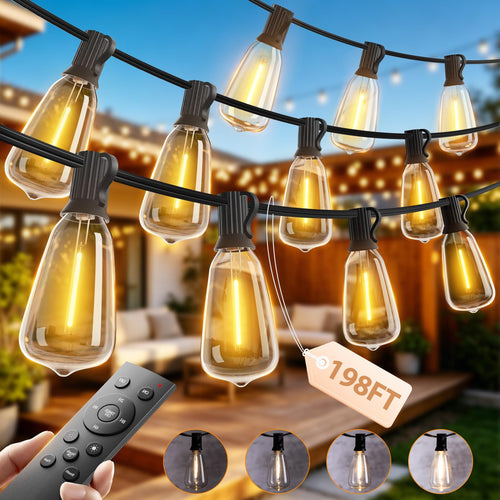 addlon Tira de Luces de Exterior Extra Larga (198FT)