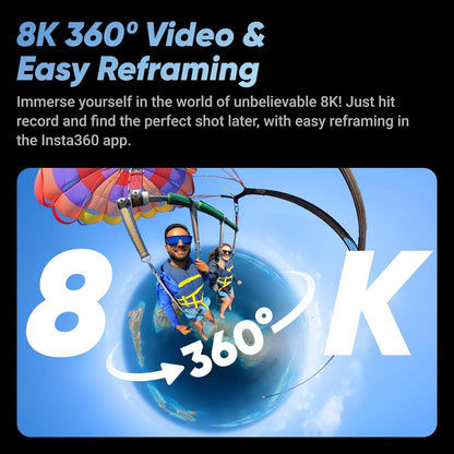 Insta360 X4 - Waterproof 360 8K Action Camera with 48MP Sensors, 5.7K 360 Video, 72MP 360 Photo, AI Editing, for Sports, Travel, Outdoors + 64GB Card + Cleaning Kit