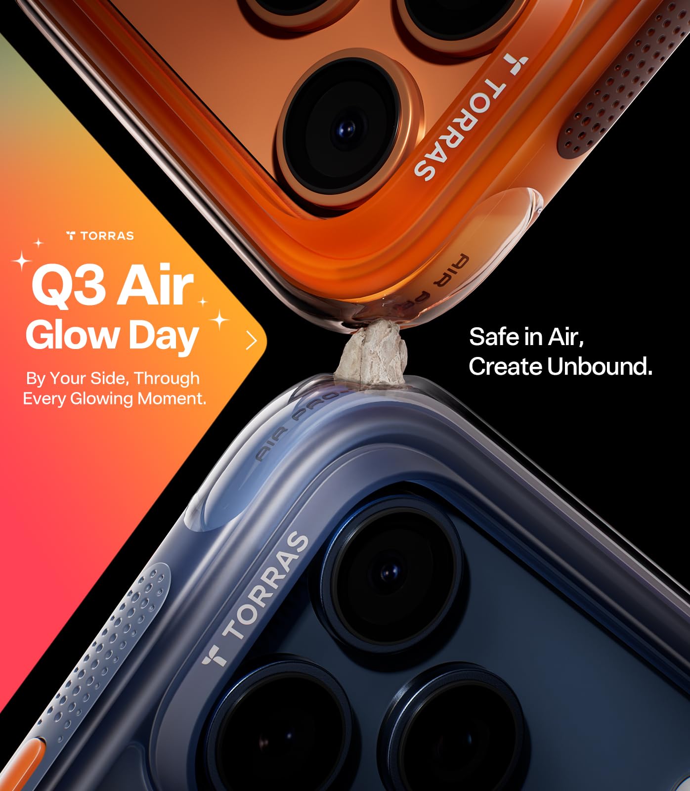TORRAS Ostand Q3 Air for iPhone 17 Pro Max Case with 360 Magnetic Stand, Fit for MagSafe, Mil-Grade Drop Tested, Camera Control Button, Shockproof Phone Case for iPhone 17 Pro Max 6.9", Midnight Blue