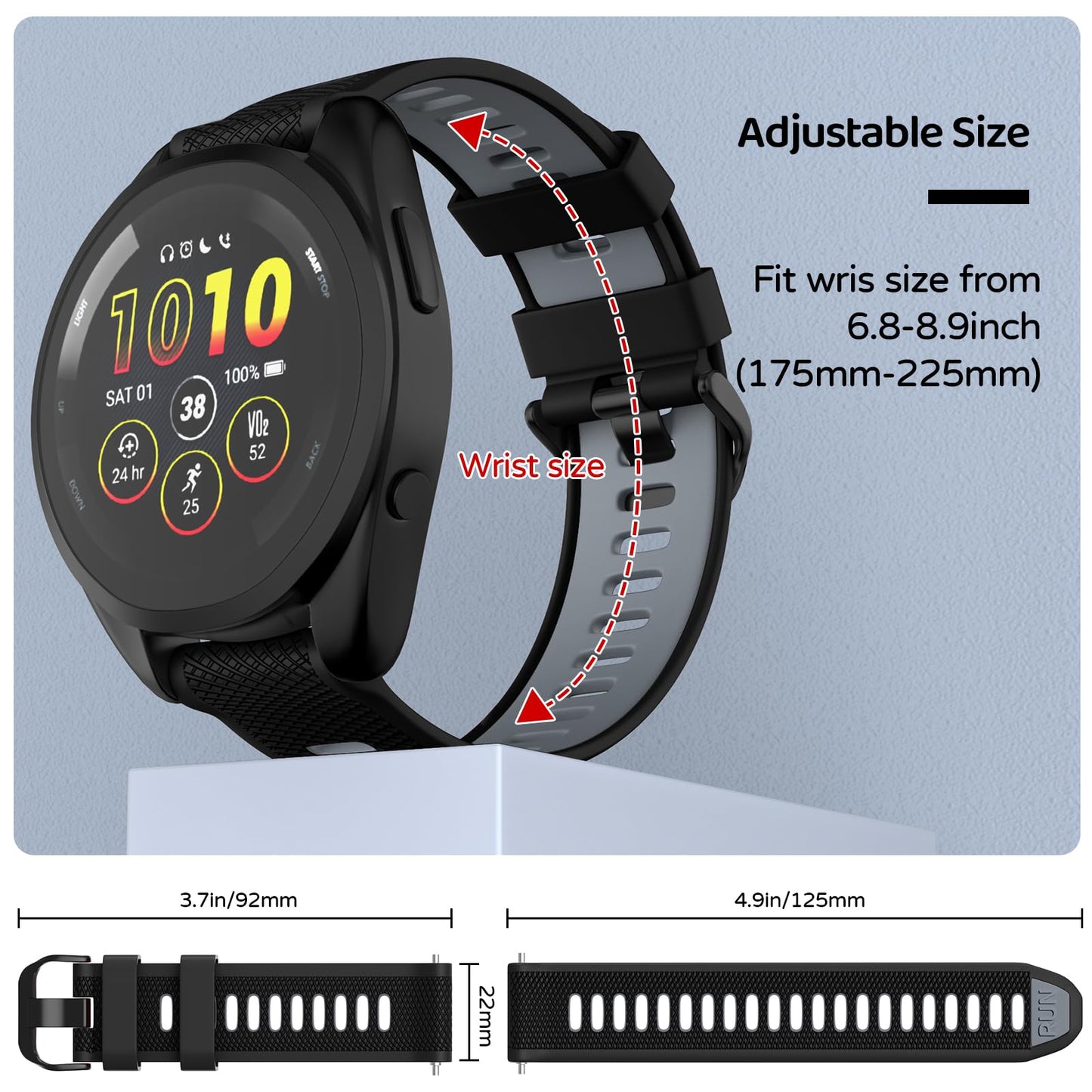 U-LIMVE Correa de Repuesto para Reloj Inteligente (22mm / Silicona)