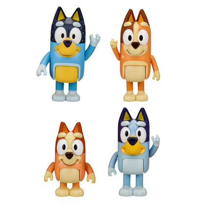 Bluey Paquete de 4 Figuras Familiares (Para Niños de 3+ Años)