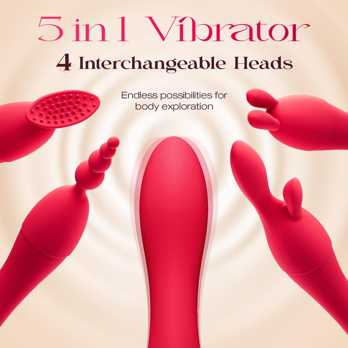 MOOLIGIRL Set de Vibrador del Punto G a Prueba de Agua (Red)