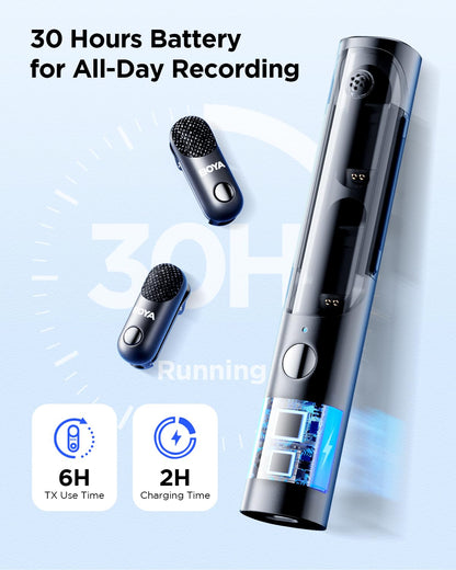 BOYA Magic-02 Wireless Lavalier Microphone, 30Hrs Battery,328FT Los Range,Safety Track&Limiter,4-in1 Mini Lapel Wireless Mic for Android iPhone Camera Laptop PC, Ai Noise Reduction for TikTok YouTube