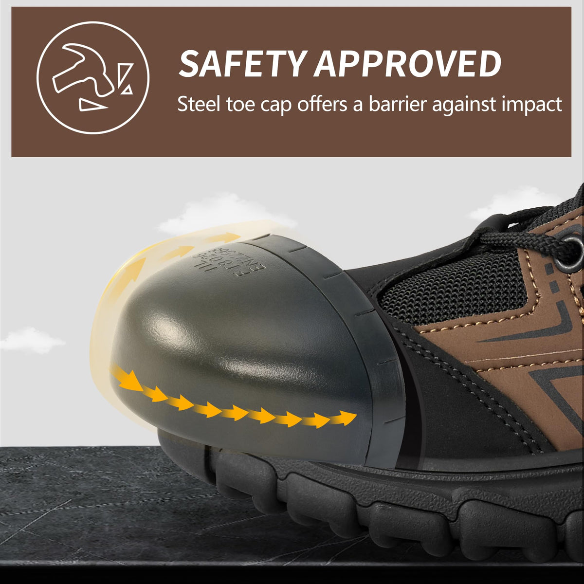Ablanczoom Waterproof Steel Toe Boots for Men Slip Resistant Safety Work Industrial Construction Boot
