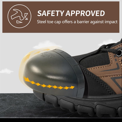 Ablanczoom Waterproof Steel Toe Boots for Men Slip Resistant Safety Work Industrial Construction Boot