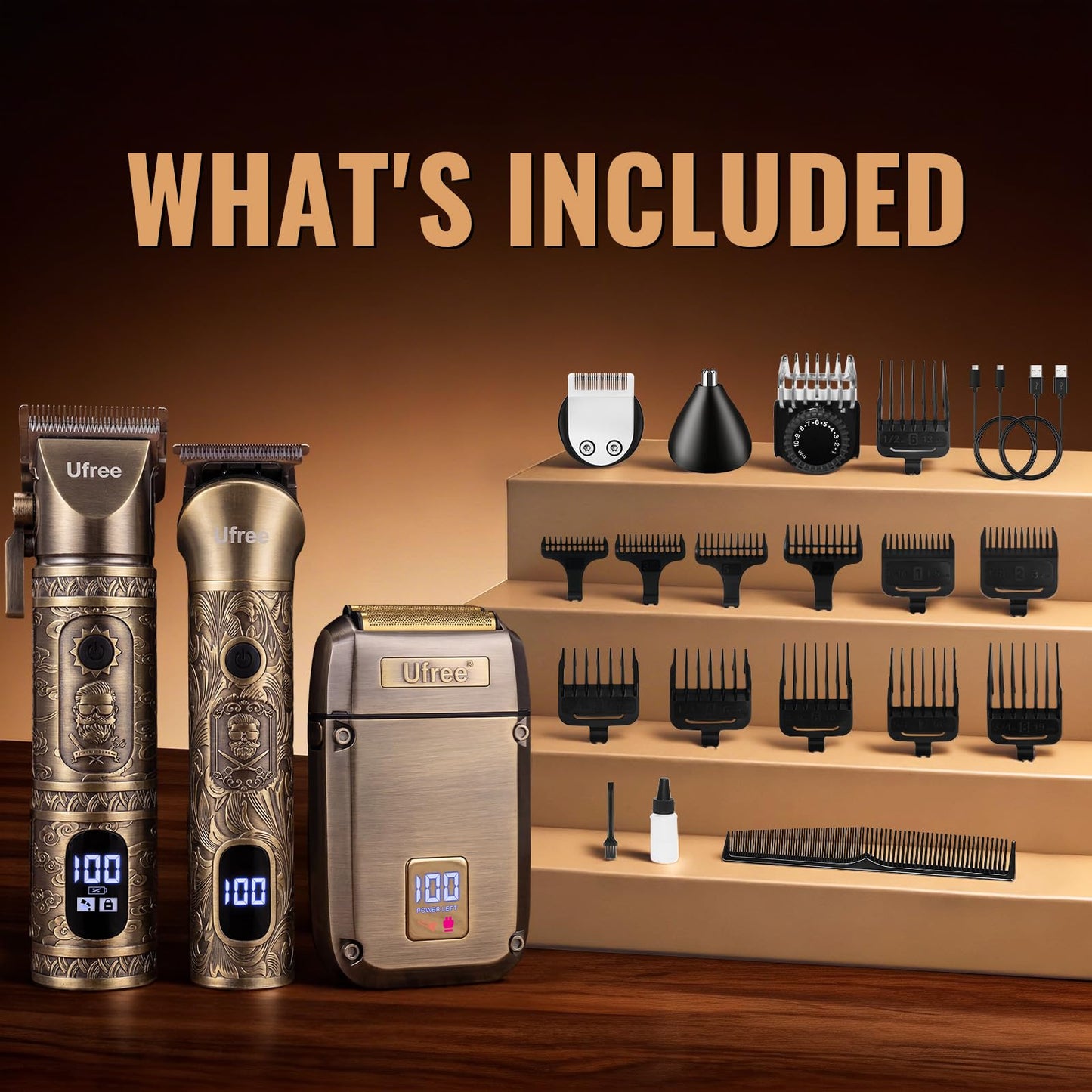 Ufree Kit de Recorte y Afeitado para Hombres