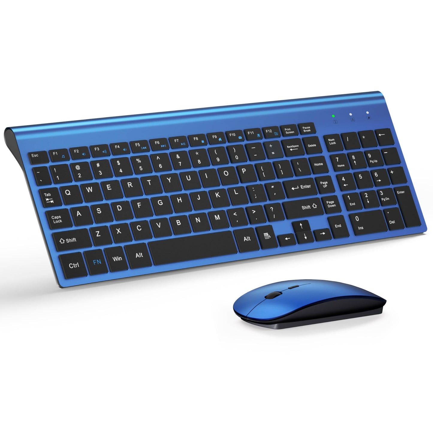 TopMate Combo Teclado y Ratón Inalámbrico Ultra Delgado (Azul Negro)