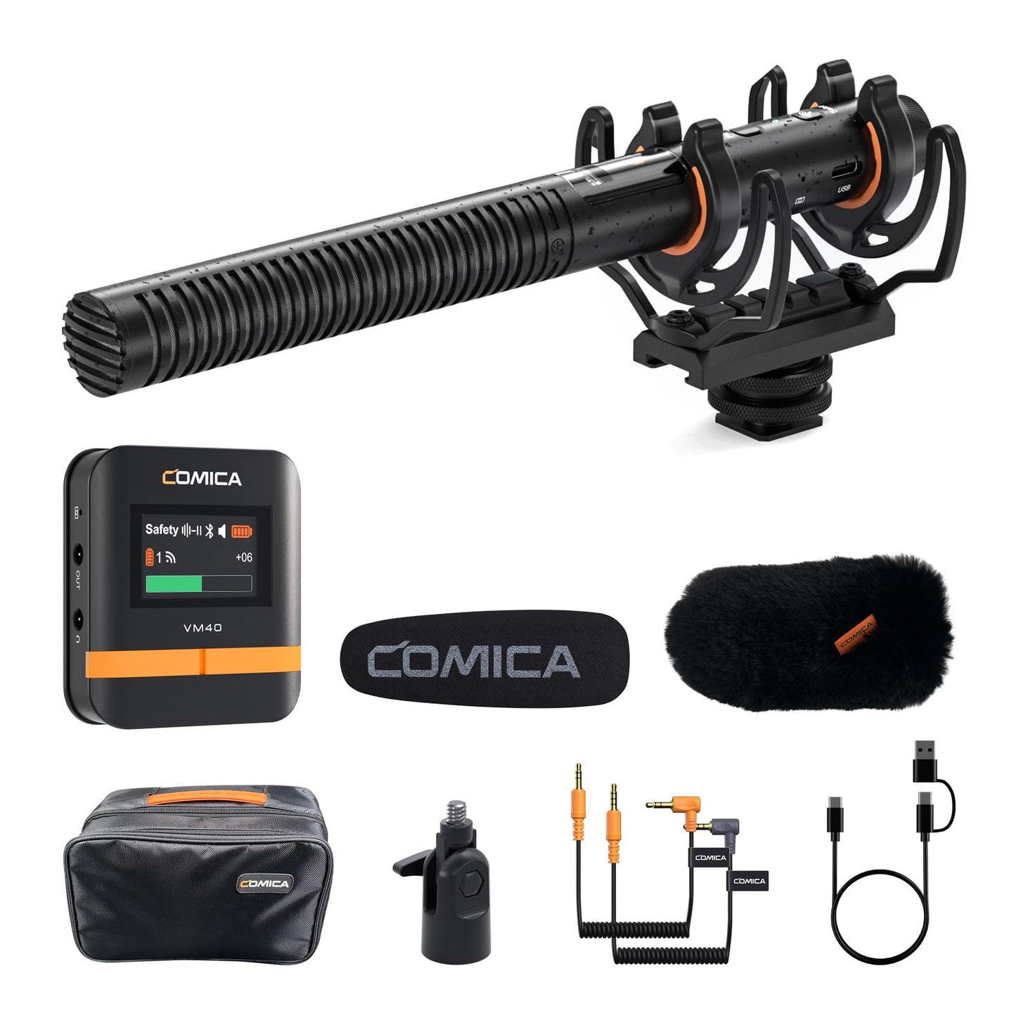COMICA VM40 Shotgun Microphone – 48kHz/32-bit Float Recording, Wired & Wireless Modes, 32GB Onboard Storage – Compatible with Canon, Nikon, Sony Cameras & Camcorders for YouTube, Interviews & Filming