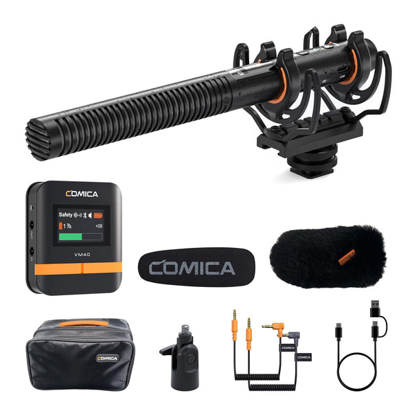 COMICA VM40 Shotgun Microphone – 48kHz/32-bit Float Recording, Wired & Wireless Modes, 32GB Onboard Storage – Compatible with Canon, Nikon, Sony Cameras & Camcorders for YouTube, Interviews & Filming
