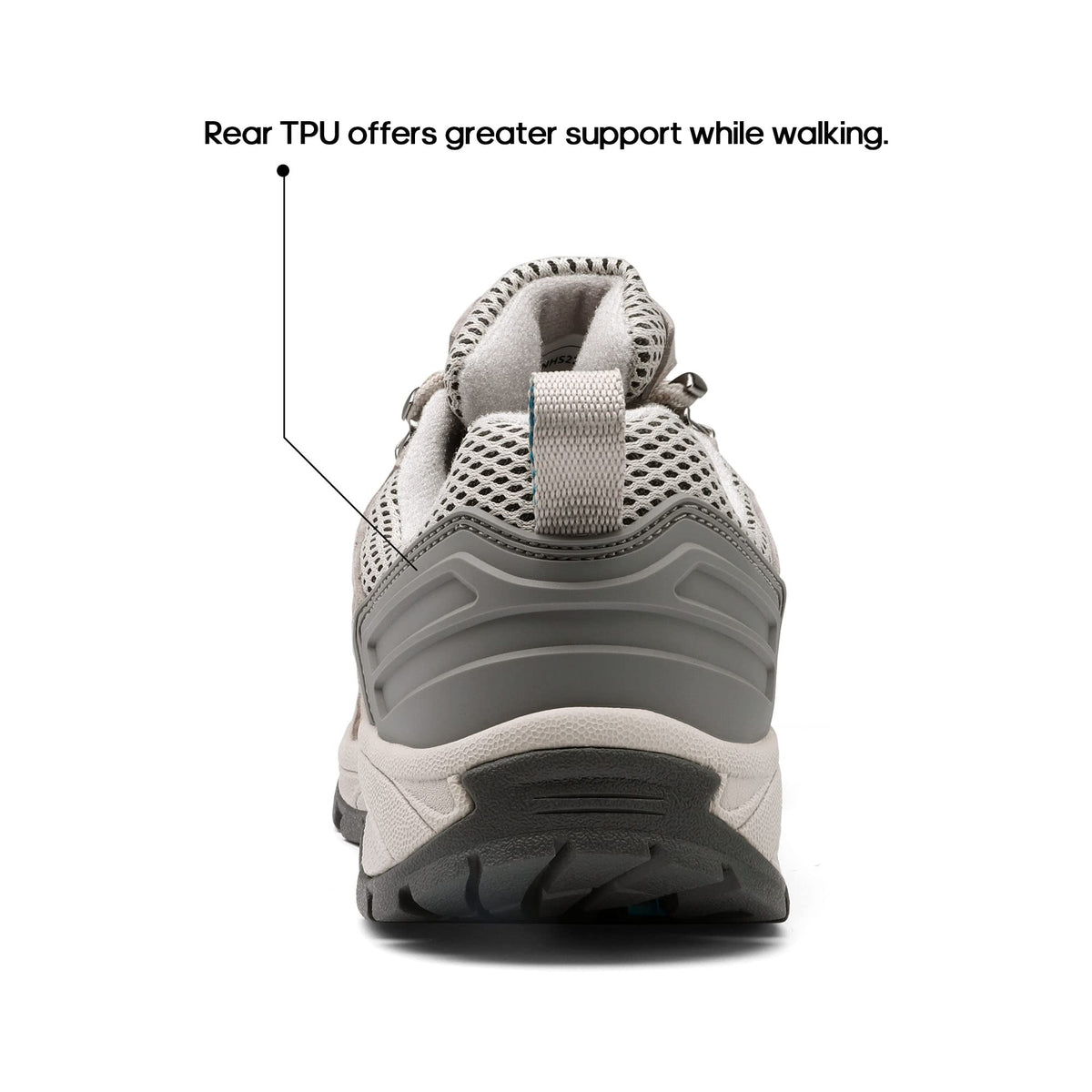 NORTIV 8 Women's Hiking Shoes Lightweight Breathable Mesh Walking Sneakers Outdoor Work Shoes Wander, Light Grey, SNHS222W