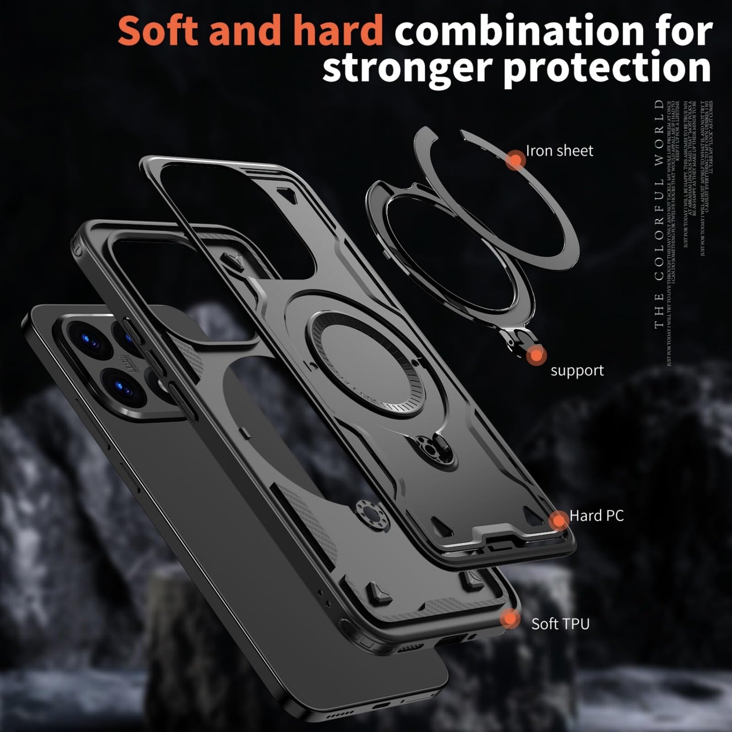 MRRSIWEI Funda Magnética para Xiaomi 15T Pro (Negro)