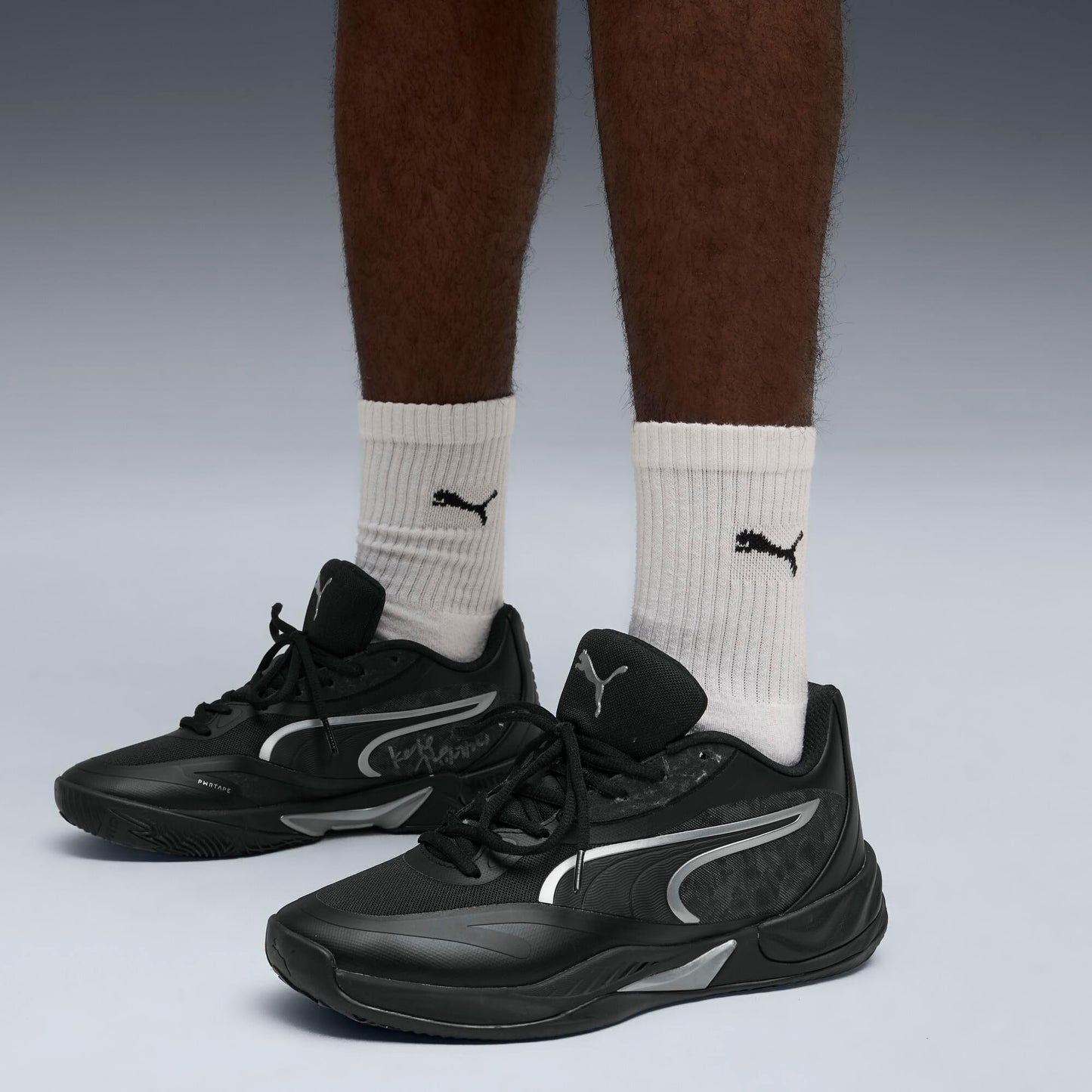 Puma Men's All-Pro Nitro Basketball Shoes, Black-Aged Silver AH25