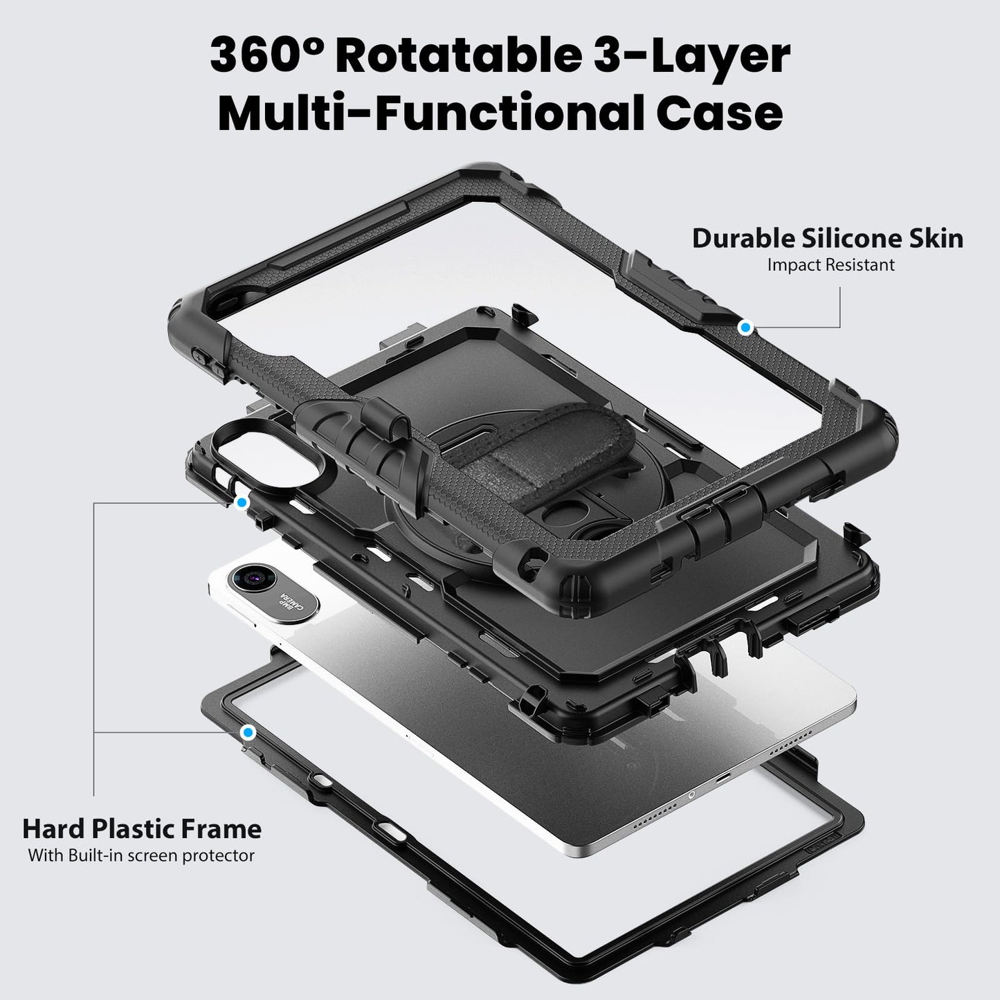 Gylint Funda para Tableta Xiaomi Redmi Pad 2 de 11 Pulgadas (Negro)