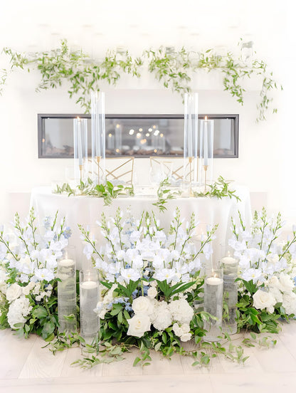 ICBOX Flores de Gladiolos Artificiales (Paquete de 2 Manchas / Blanco)