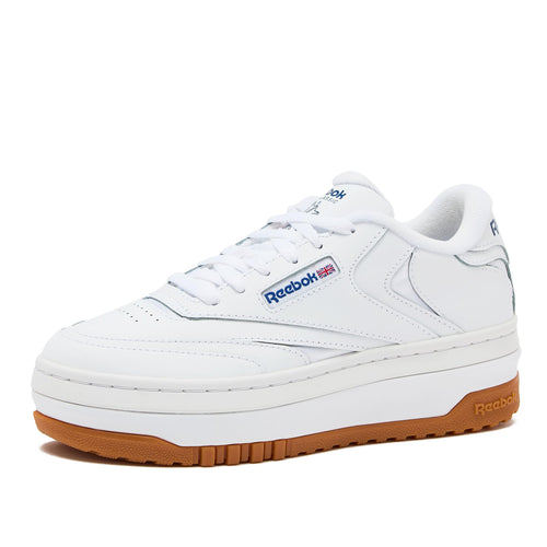 Reebok Club C Extra Platform Sneakers for Women, White Casual Tennis Women's Fashion Sneakers, Womens Shoes, FTWR White/FTWR White/Vector Blue