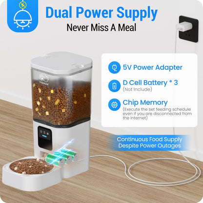 Frienhund Alimentador Automático para Gatos con Cámara 2K (7L / 29 Tazas)