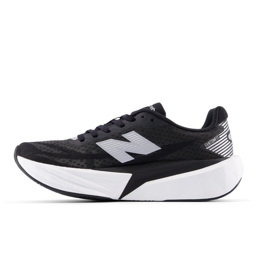 New Balance Women's FuelCell Rebel V5 Running Shoe, Black/White/Silver Metallic