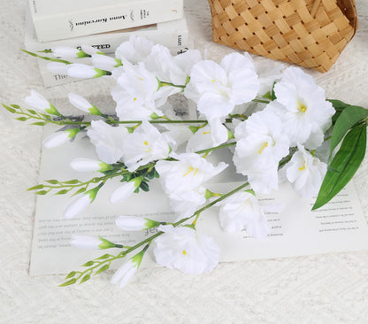 ICBOX Flores de Gladiolos Artificiales (Paquete de 2 Manchas / Blanco)